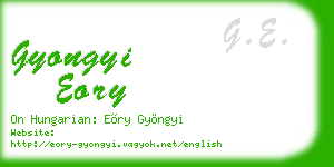 gyongyi eory business card